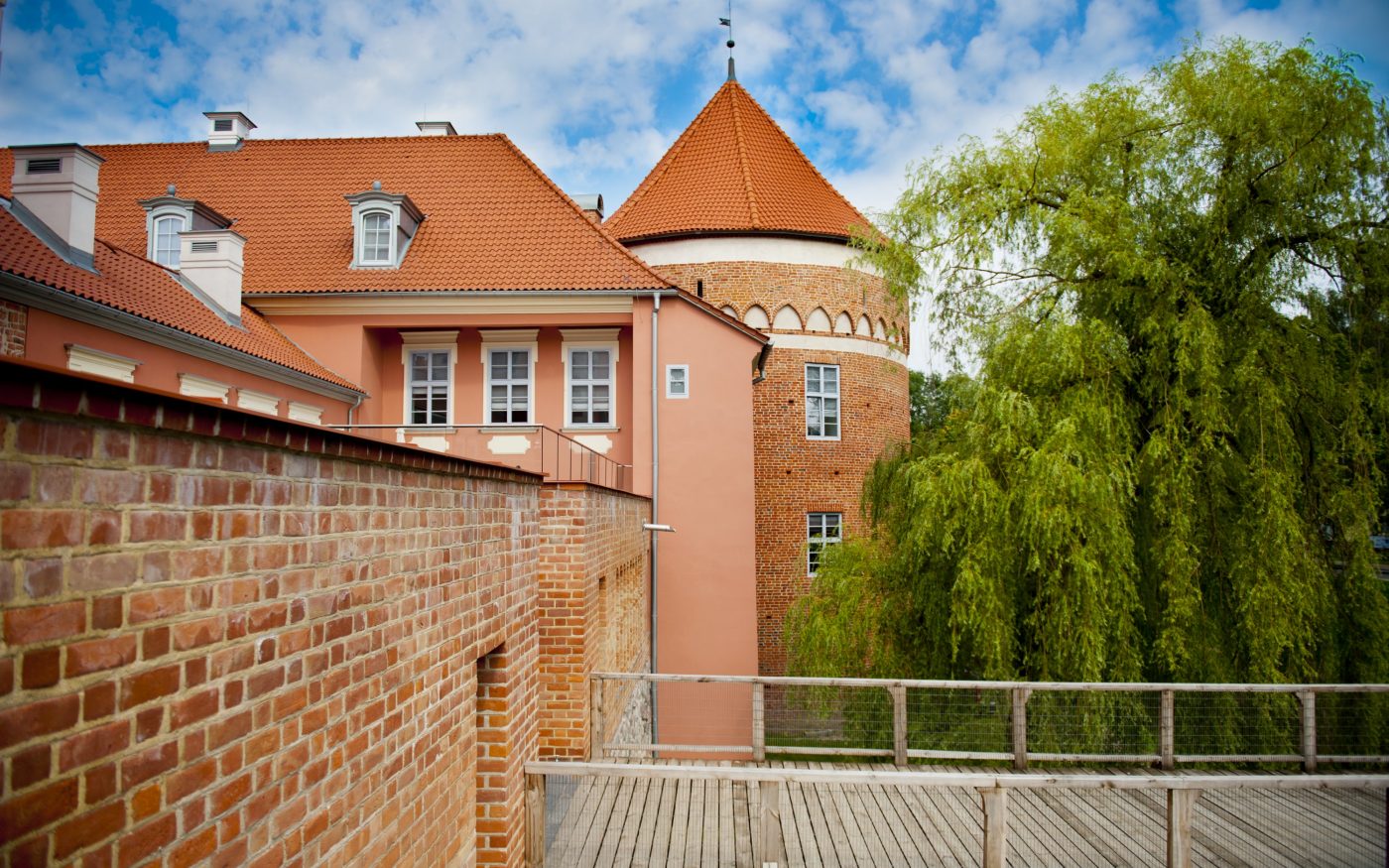 Bishops Palace in Lidzbark Poland with Monk and Num roof tile